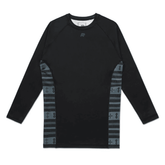 Albino & Preto Thaqafa LS Rash Guard Black BJJ Training Top