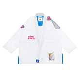 A&P x Wing Gundam Kids BJJ Gi White Pearl Weave Jiu Jitsu Kimono