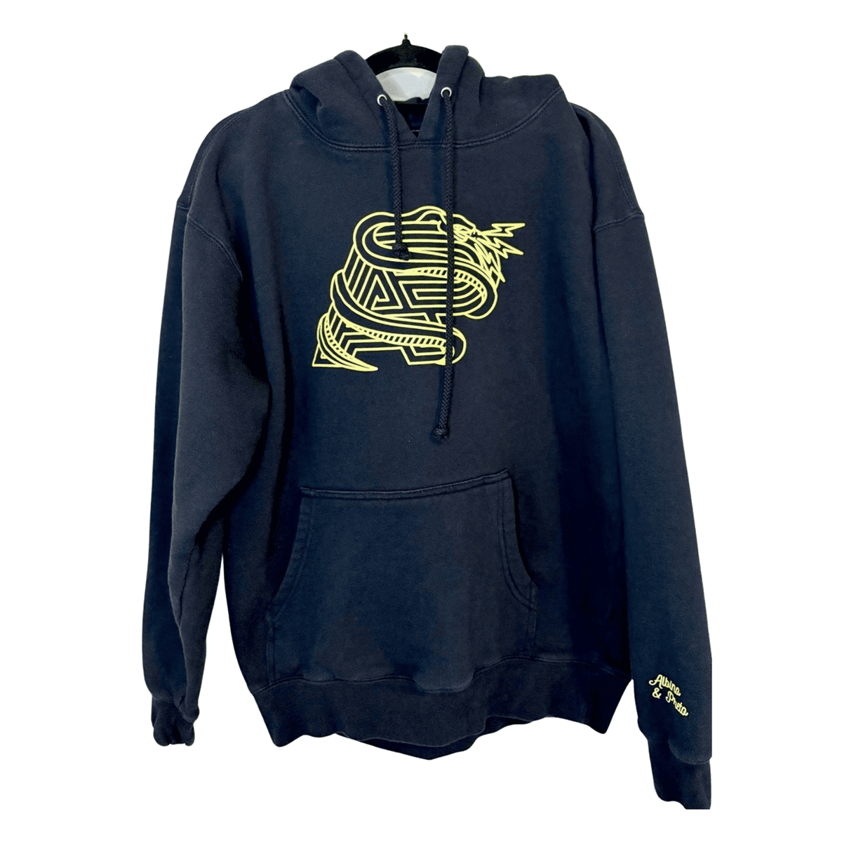 Albino & Preto A&P Snake Logo Hoodie Black Fleece Pullover