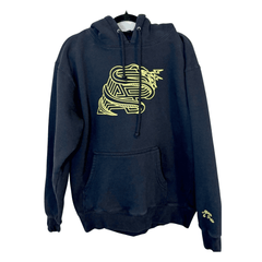 Albino & Preto A&P Snake Logo Hoodie Black Fleece Pullover