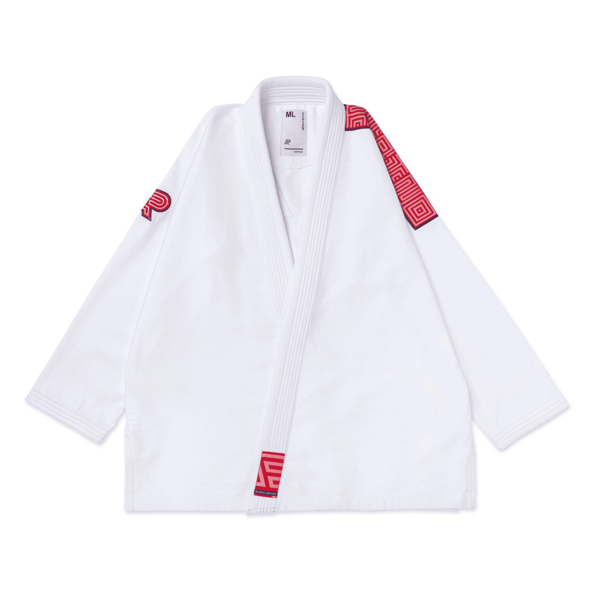 A&P BRP Herringbone Classic Gi White Black Pearl Weave Jiu Jitsu Kimono