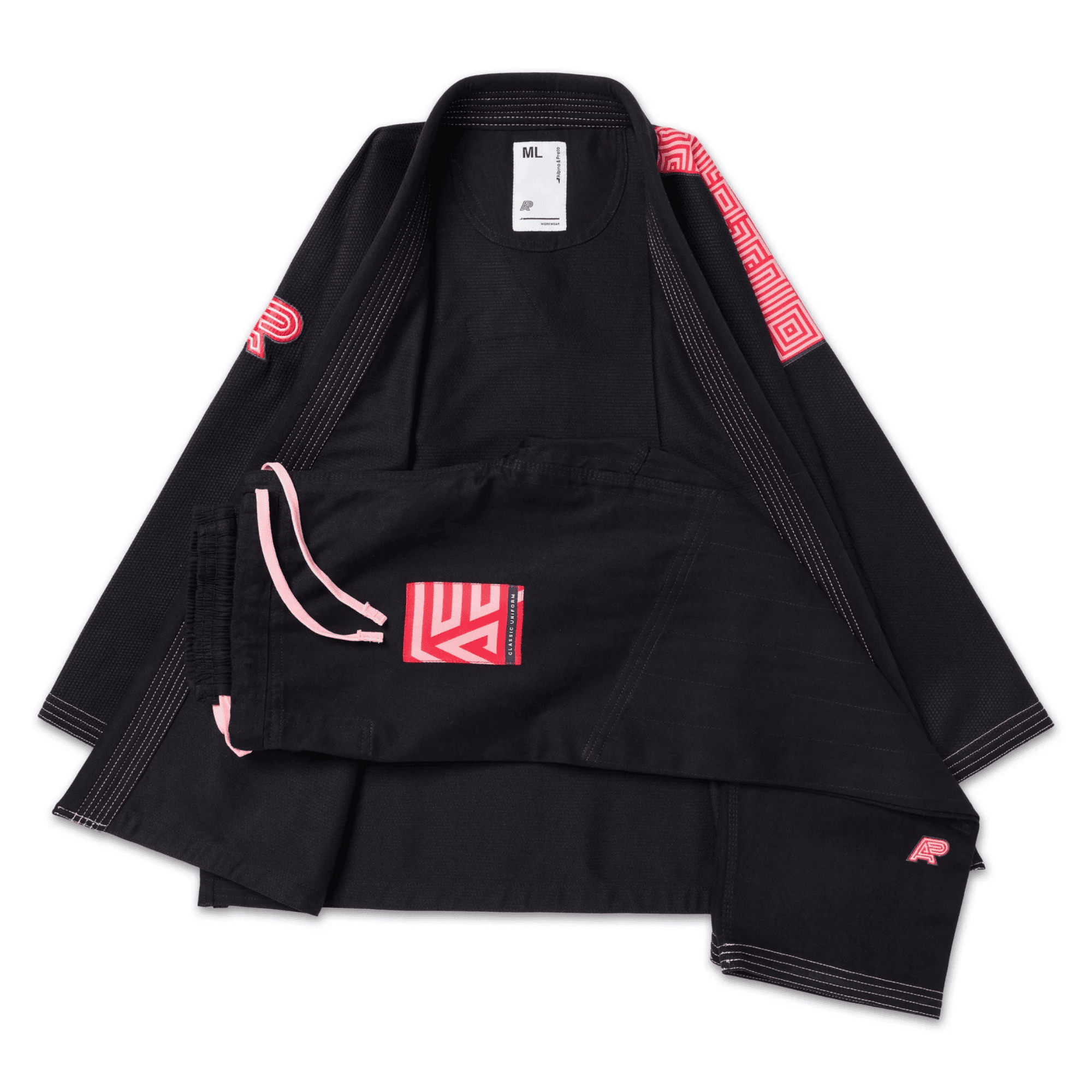 A&P BRP Herringbone Classic Gi White Black Pearl Weave Jiu Jitsu Kimono