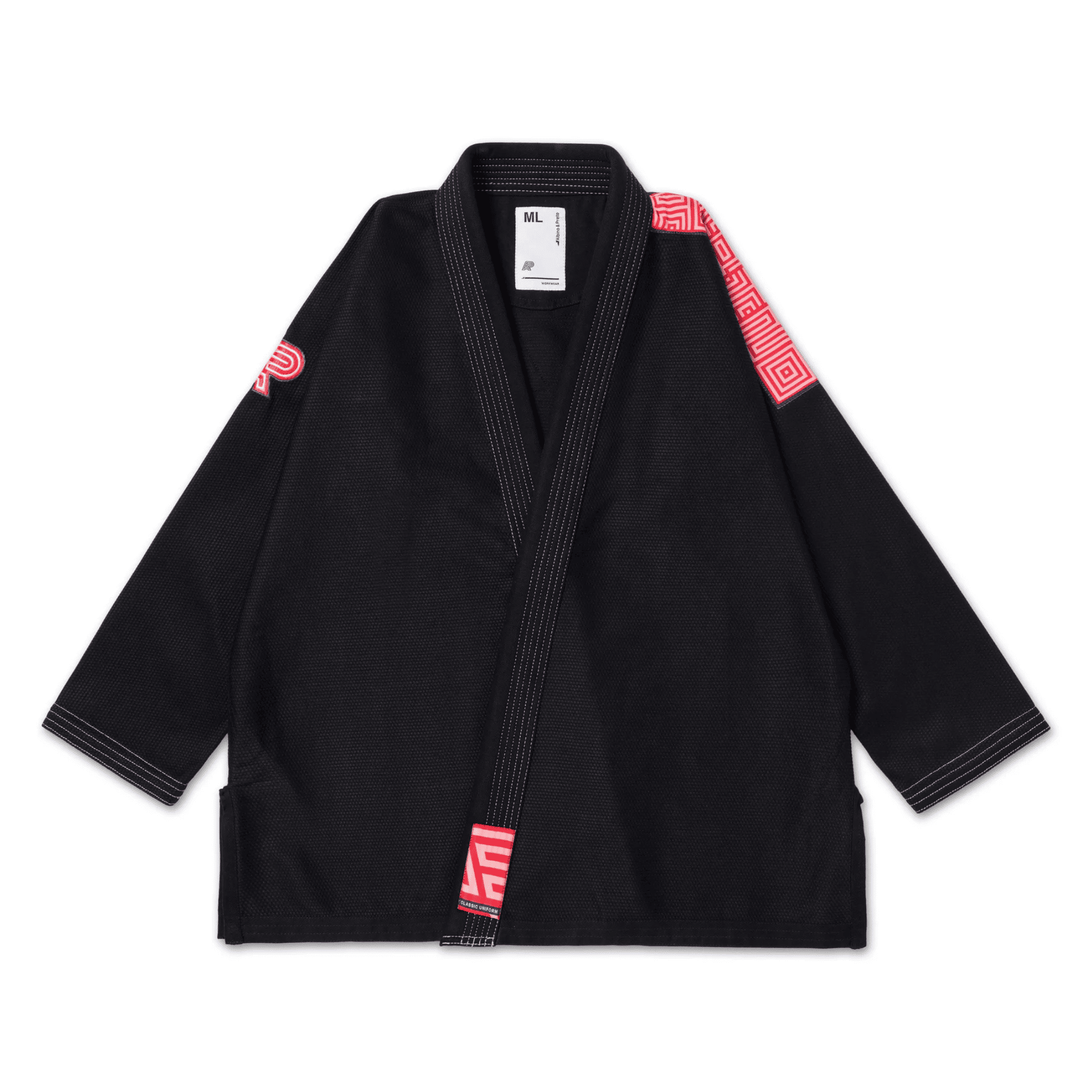 A&P BRP Herringbone Classic Gi White Black Pearl Weave Jiu Jitsu Kimono