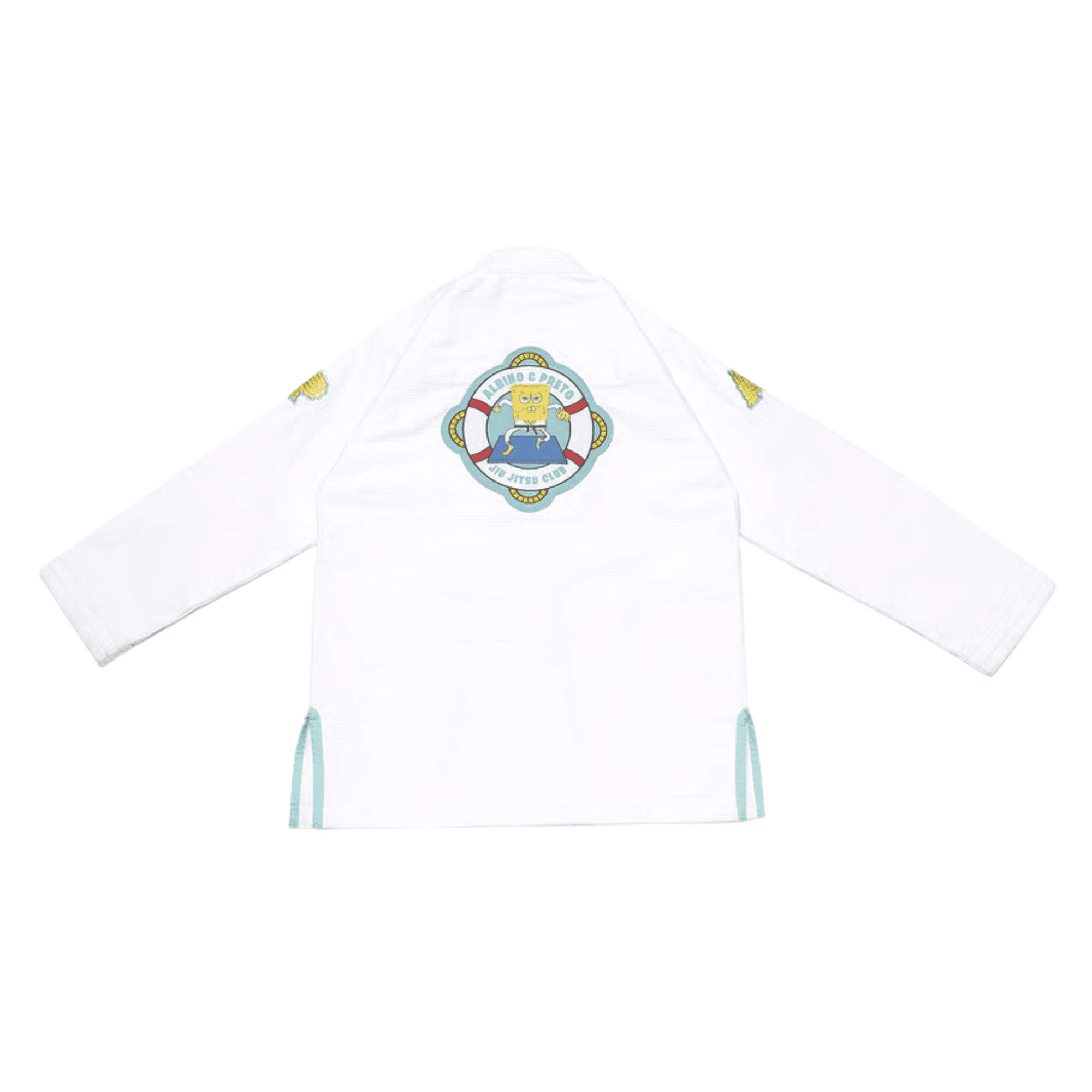 A&P Batch #73 SpongeBob Kids Gi White Pearl Weave Jiu Jitsu Kimono