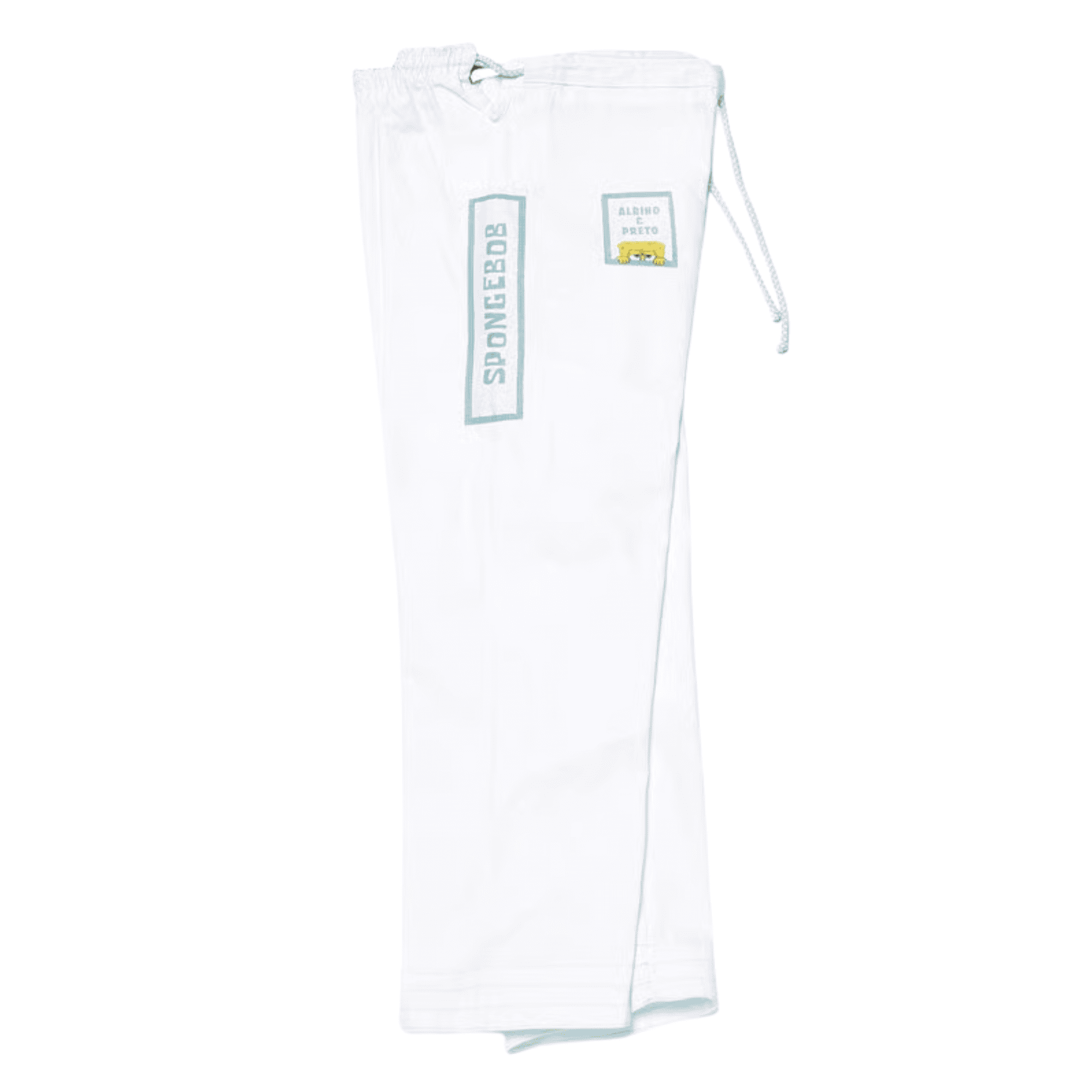 A&P Batch #73 SpongeBob Kids Gi White Pearl Weave Jiu Jitsu Kimono