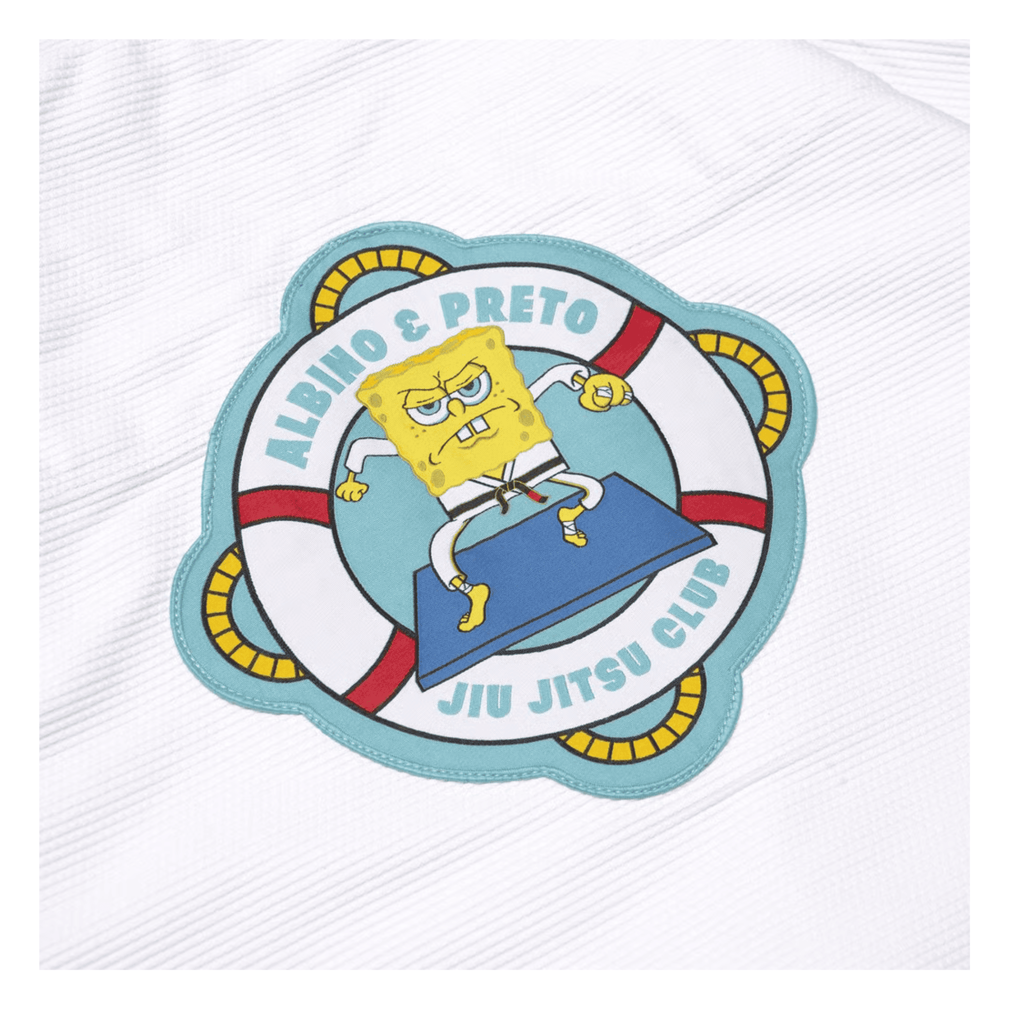 A&P Batch #73 SpongeBob Kids Gi White Pearl Weave Jiu Jitsu Kimono