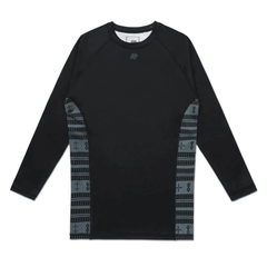 Albino & Preto Thaqafa LS Rash Guard Black BJJ Training Top
