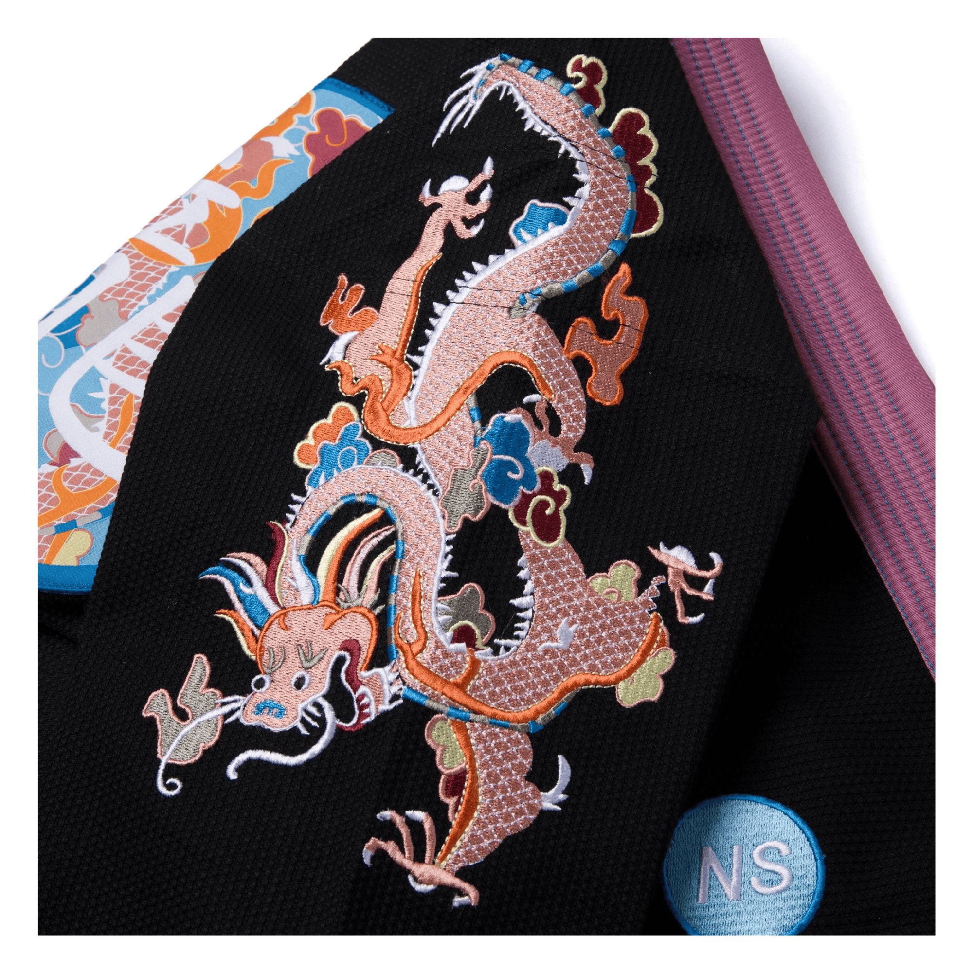Albino & Preto Year of the Dragon BJJ Gi Black Pearl Weave Jiu Jitsu Kimono