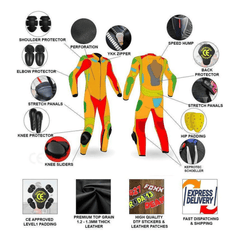 Handmade Alpinestars Leather Racing Suit Black Missile V2 MotoGP Racing Suit