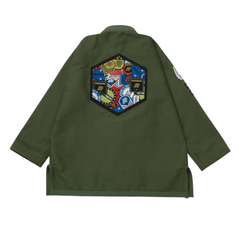 A&P Fundamental BJJ Gi Olive Pearl Weave Jiu Jitsu Kimono