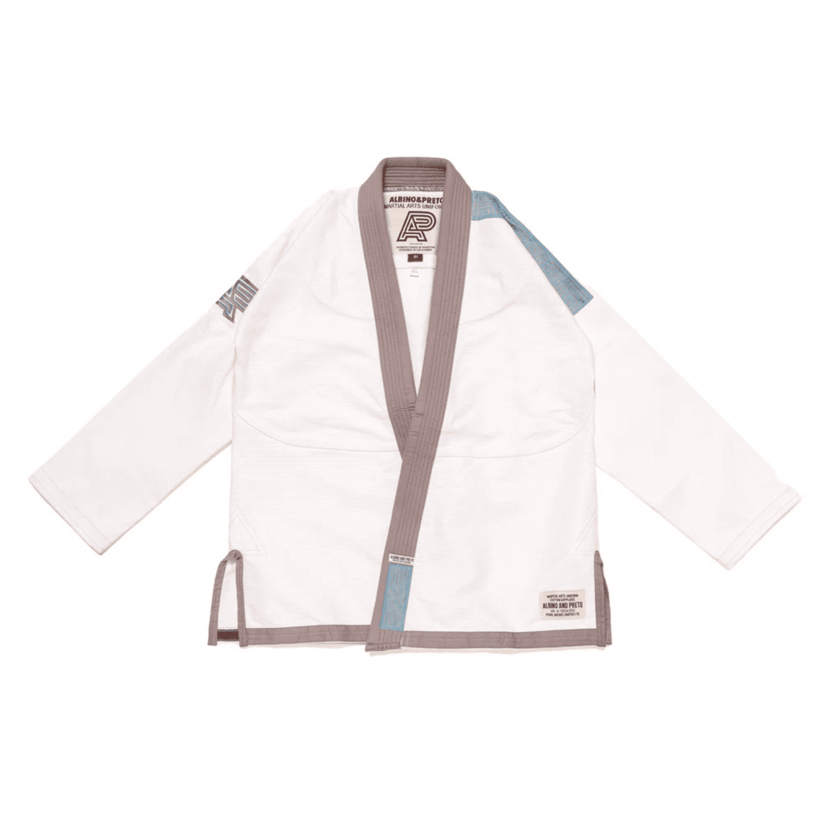 A&P Batch 7 Grey Skies BJJ Gi White Grey Pearl Weave Kimono