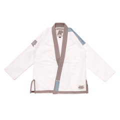 A&P Batch 7 Grey Skies BJJ Gi White Grey Pearl Weave Kimono