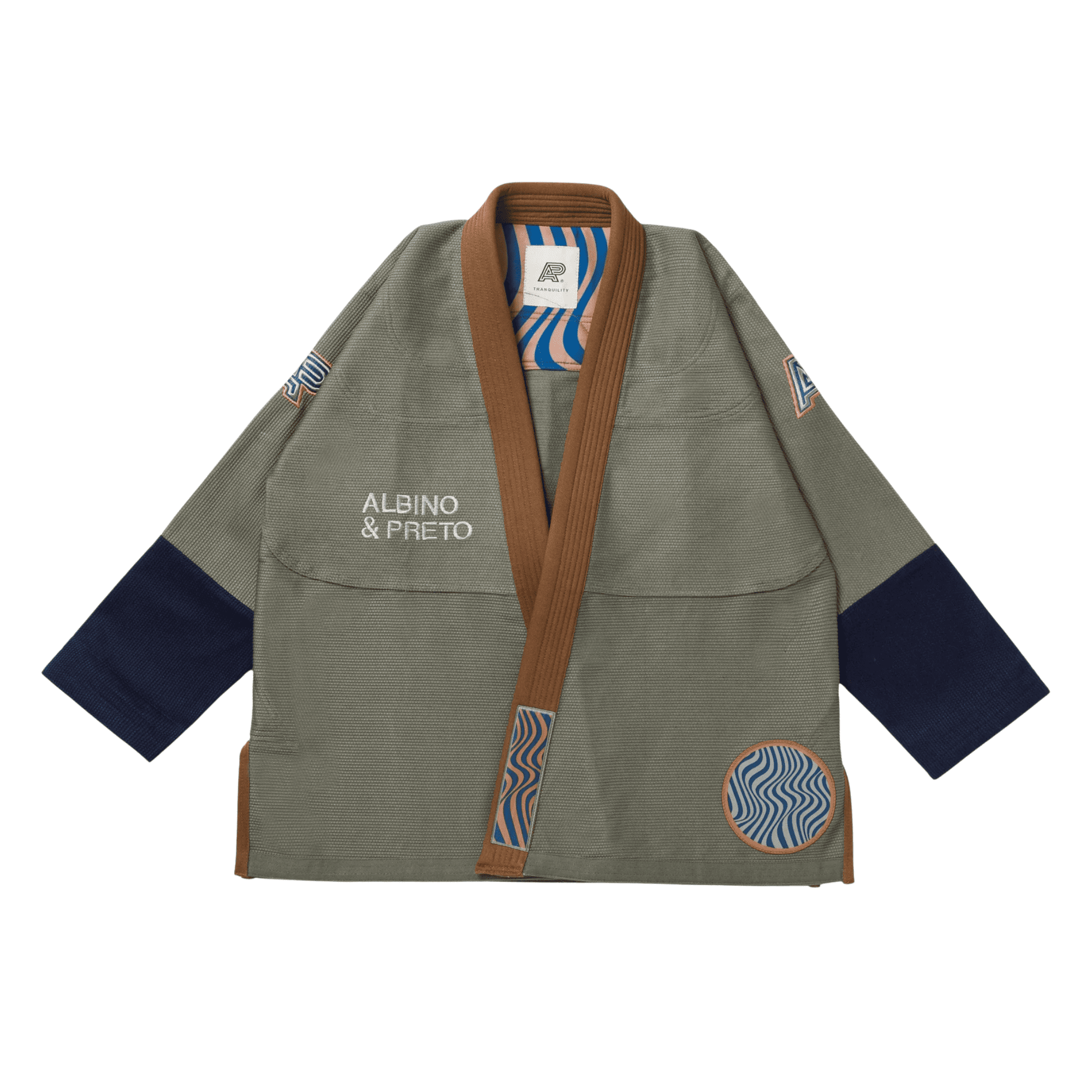 Albino & Preto Tranquility BJJ Gi Multi Color Pearl Weave Kimono 450 GSM
