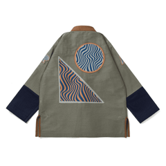 Albino & Preto Tranquility BJJ Gi Multi Color Pearl Weave Kimono 450 GSM