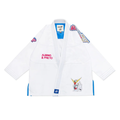 A&P x Wing Gundam BJJ Gi White Pearl Weave Jiu Jitsu Kimono with Free Bag