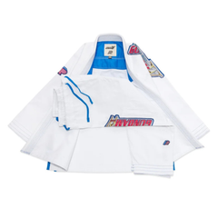 A&P x Wing Gundam BJJ Gi White Pearl Weave Jiu Jitsu Kimono with Free Bag