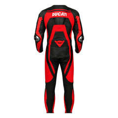 Ducati Corse Style Motorcycle Racing Leather Suit Black Red CE Armor Motorbike Suit