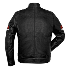 Ducati Urban Stripes Leather Jacket Black Motorbike Riding Jacket