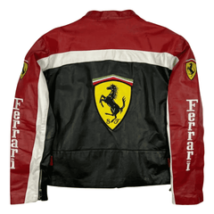 Handmade Men’s Ferrari Black Leather Racing Jacket F1 Inspired Biker Coat