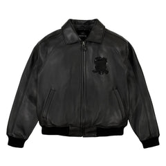 Handmade Men’s Iconic Avirex Leather Jacket Black Leather Bomber Jacket Aviator Style
