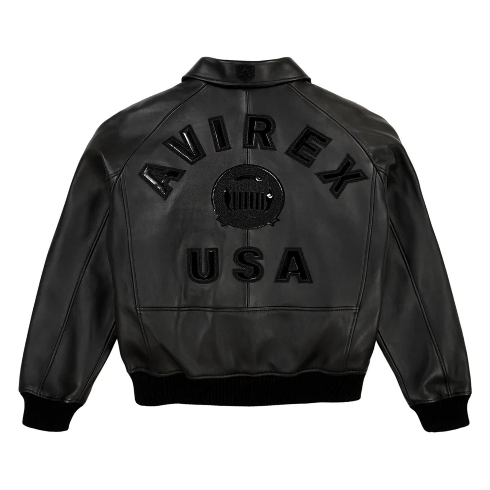 Handmade Men’s Iconic Avirex Leather Jacket Black Leather Bomber Jacket Aviator Style