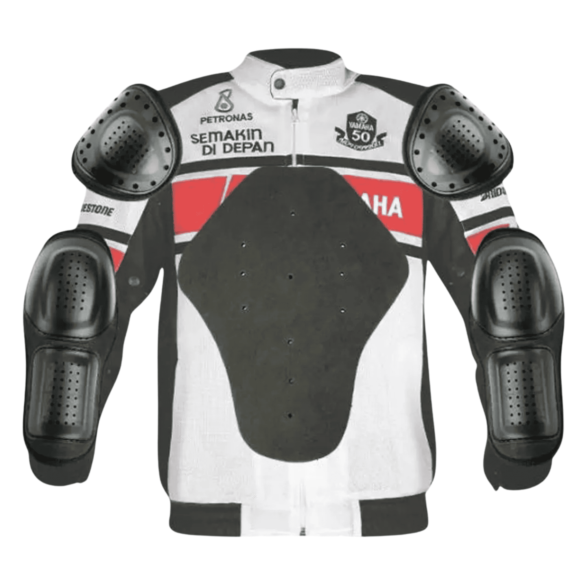 Handmade Men’s Yamaha Racing Jacket White CE Certified Mesh Motorcycle Jacket