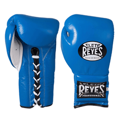 Cleto Reyes Traditional Training Gloves – Electric Blue | Handmade Leather Lace-Up Boxing Gloves
