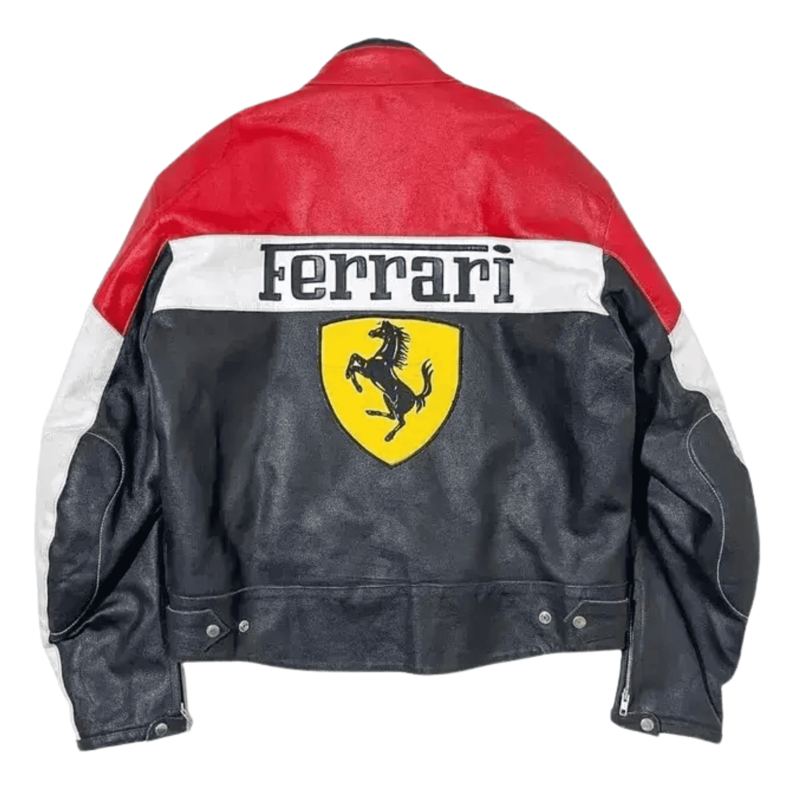 Men’s Ferrari F1 Racing Leather Jacket Red Moto Biker Jacket